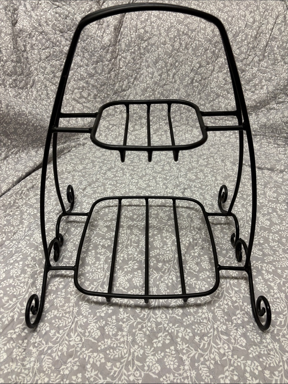 Longaberger Black Metal 2-Tier Display Stand